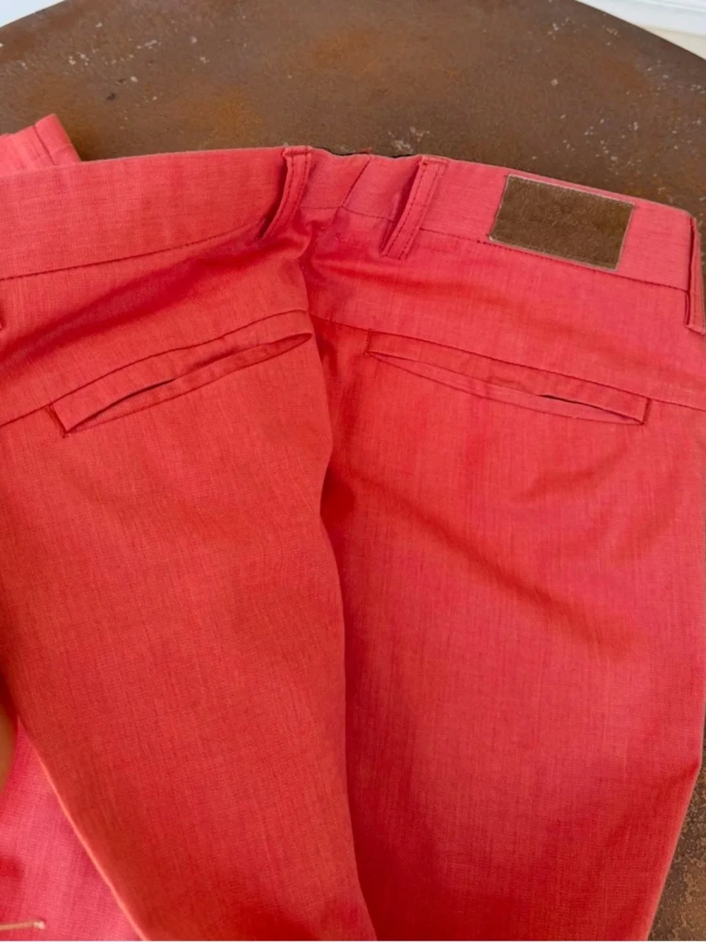 Vtg retro one in a million Coral pink chino pant trouser 33x33